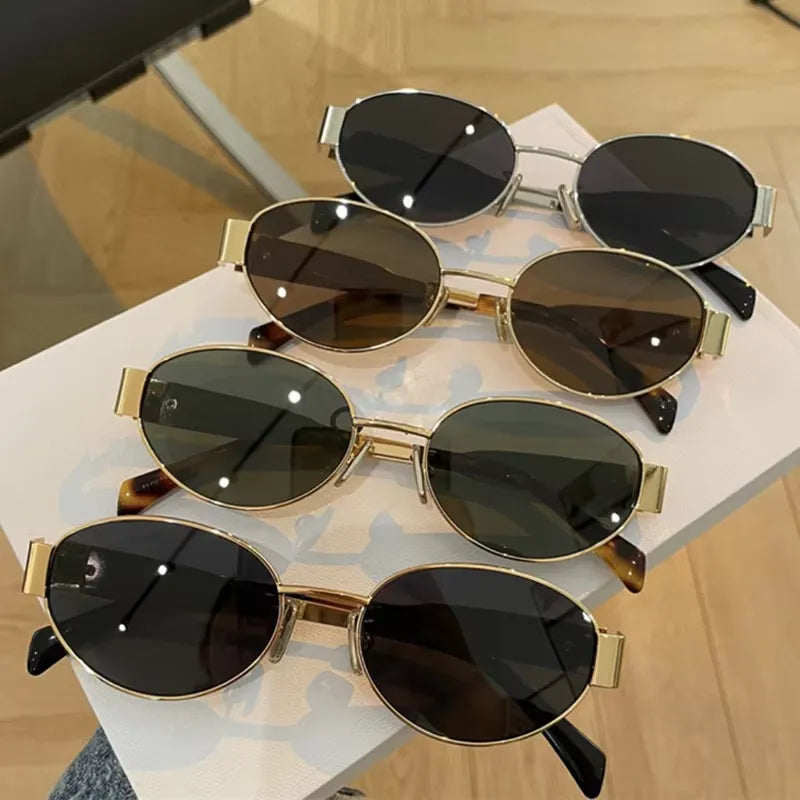 Chic Oval Metal Sunglasses